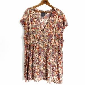 Anthropologie Vanessa Virginia Ladder Lace tunic